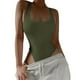 thumbnail image 1 of Camiseta sin mangas para mujer, monos con cuello en U profundo, sin mangas, sin espalda, elástico, adelgazante, Color sólido, camiseta sin mangas de punto de una pieza, 1 of 6