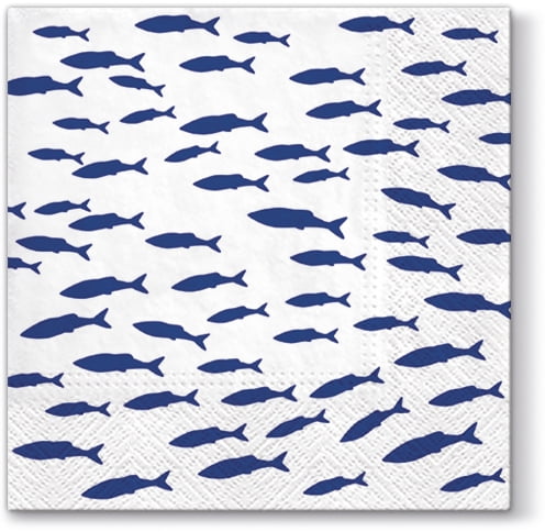 20er Pack Napkins Fish on Tour Mint Fish Green 33x33cm Paper Home Fashion 