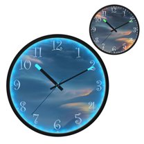 Voice Activated Clock with Glow Light 12 Inch Large Silent Wall Clock Battery Operated for Home Decor Beautiful Ionic Cloud