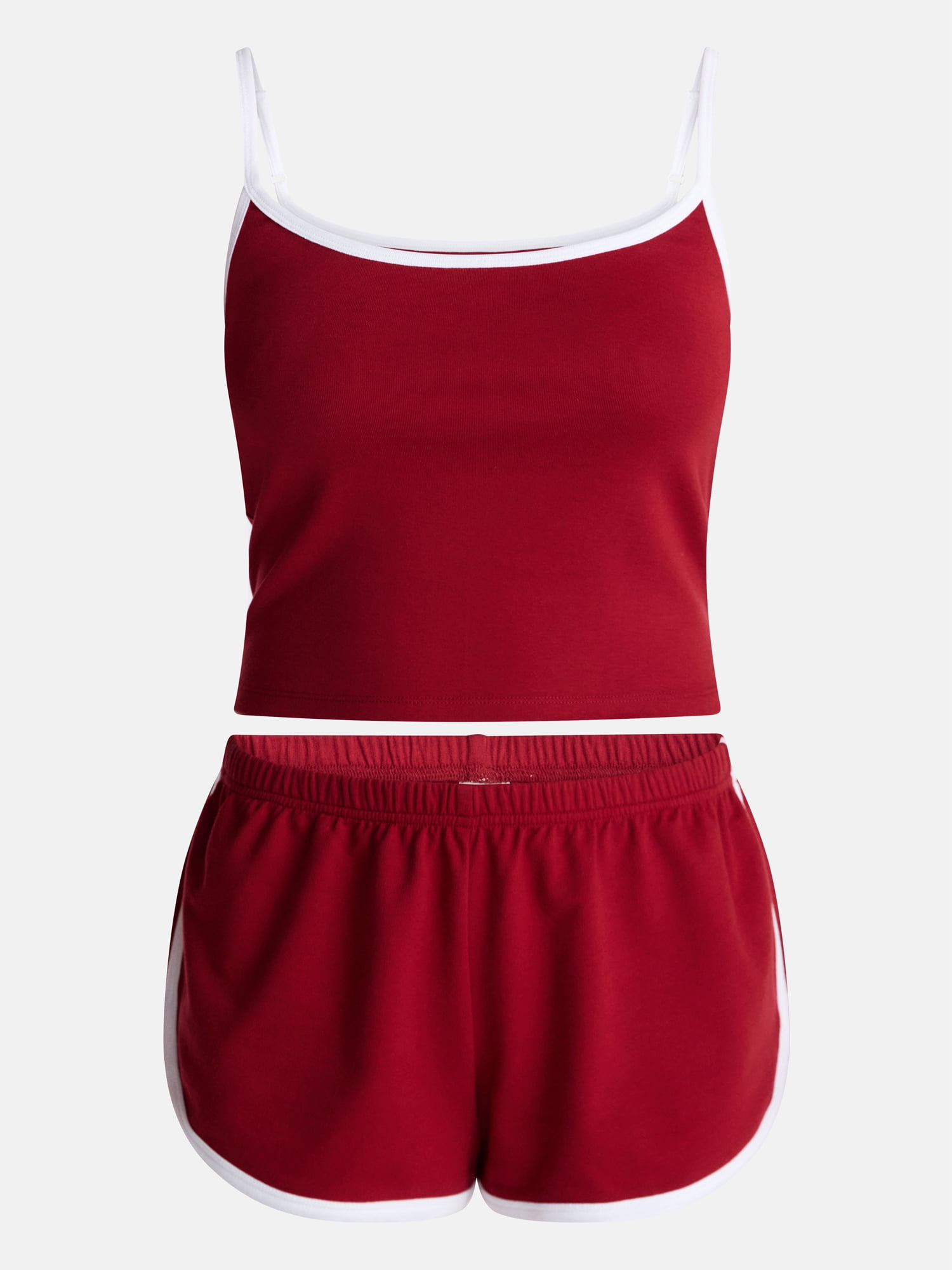 No Boundaries Sports Tank Top and Shorts Sleep Set, 2-Piece, Women's XS-XXL