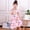 Pink, variant on Crunowin Girls Summer Cotton Dress Sleeveless Round Neck Floral Print Beachwear & Midi Length Kids Lightweight Sundress Yellow Size 8