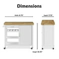 thumbnail image 3 of ClickDecor Denver Kitchen Rolling Bar Cart on Wheels, White, 3 of 9