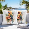 thumbnail image 5 of Waterproof Throw Pillow Covers Set of 2, 18x18 Inch Parrot Decorative Pillowcases Outdoor Pillow Slip Cushion Covers Set for Couch Tent Summer Botanical Garden Flora Illustrations, 5 of 7