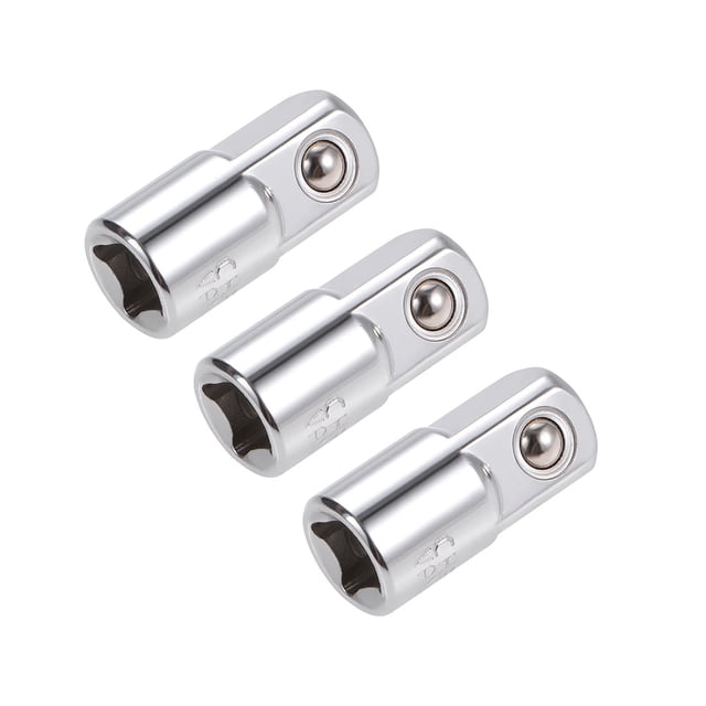 Unique Bargains 3 Pcs 1/4" Drive (F) x 3/8" (M) Adaptador de enchufe para llaves de trinquete, hembra a macho, Cr-V