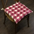 thumbnail image 2 of Sweet Home Collection Buffalo Check Tufted Chair Pads (16"x16") Burgundy - 16"x16" Set of 4, 2 of 4