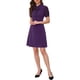 thumbnail image 2 of INSPIRE CHIC Vestidos Elegantes para Mujeres con Cuello de Lazo y Mangas Cortas Abullonadas, Vestido para Trabajar XL Púrpura, 2 of 6