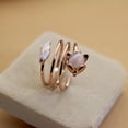 thumbnail image 3 of Qarigey Anillo de apertura para mujer, anillos de animales de cobre, joyería chapada en mano ajustable para novia para citas, joyas de regalo para Ropa, zapatos y accesorios Miscelánea Qarigey AP014533-01, 3 of 6