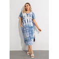 thumbnail image 2 of CASSIE LIZ Women's Plus Size Dress 4X Pocket V Neck Maxi T Shirt Dress Casual Blue White Tie Dye Short Sleeve Sundress Loose Fit Spring Summer Dress 4XL 24W 26W, 2 of 7