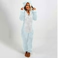 thumbnail image 4 of Pejock Women's Novelty One-Piece Pajamas Valentine's Day Family Christmas Pajamas Hooded Bandage One Piece Long Sleep Romper Pajama Bodysuit Jumpsuit Bodycon One-Piece Flannel Pjs Sleepwear, 4 of 5
