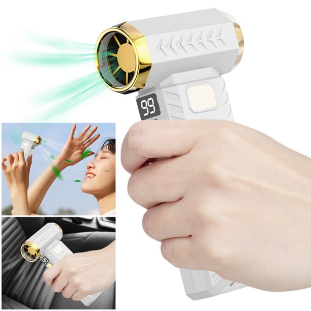 Electric Air Duster Mini Turbo Jet Fan Recargable para El Y Automóvil () White