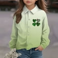 thumbnail image 4 of RXMEKW Chemise à Manches Longues Imprimée pour la Saint-Patrick pour Garçons avec Col Rabattu, 95 % Coton 5 % Spandex, Vert, 4 of 7