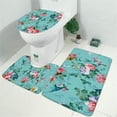 thumbnail image 2 of Pioneer Flower Floral Print Pattern Bathroom Rugs Sets 3 Piece,Toilet Cover Set,Absorbent Non Slip Bathroom Mats Sets with U-Shaped Contour Rug Toilet Rug Set, 2 of 5