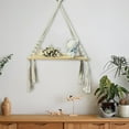 thumbnail image 3 of Ohmyroo Bohemian Style Hand-Woven Wall Hanging Planter Shelf with Tassels, Macrame Plant Holder for Living Room, Balcony, and Homestay Decor, 3 of 6