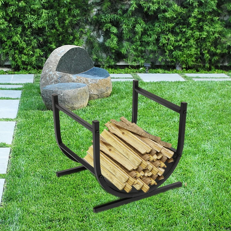 Indoor/Outdoor Firewood Rack Stand, Metal Wood Racks for Firewood, U-shaped Fireplace Logs Rack, Outdoor/Indoor Firewood Kindling Holder, Burning Wood Storage Carrier, Black, A1904 Indoor/Outdoor Firewood Rack Stand, Metal Wood Racks for Firewood, U-shaped Fireplace Logs Rack, Outdoor/Indoor Firewood Kindling Holder, Burning Wood Storage Carrier, Black, A1904