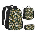 thumbnail image 2 of Naloa Bear Sunflower Print Large Capacity Backpack Lunch Bag Pencil Case Combination 3 Piece Set for Student, 2 of 8