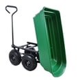 thumbnail image 5 of 300LBS Capacity Steel Utility Garden Landscape Cart, 2 in 1 Convertible Handle with 10 inches Pneumatic Tire, Green, 5 of 6