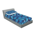 thumbnail image 2 of Ambesonne Modern Fitted Sheet & Pillow Sham Set, Exotic Pineapple, Twinxl, Night Blue Turquoise, 2 of 2