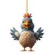thumbnail image 1 of Árbol de Navidad Adorno de Pollo Lindo Coche Colgante Acrílico Creativo (C), 1 of 3