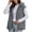 Gray, variant on Womens Plus Size Winter Hooded Quilted Faux Suede Vest Full Zip Sleeveless Jacket Casual Warm Padded Outerwear