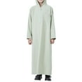 thumbnail image 5 of Mercatoo Boys Muslim Thobe Full Length Long Sleeve Zipper Solid Hooded Islami1 Ramadan Kaftan Robes Kids Soft Prayer Arabic Abaya, 5 of 8