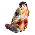 thumbnail image 2 of Wukai Color Splash Fox Portrait Full Set Car Seat Covers with Soft Padding Universal Auto Front Seats Protector and Cushion Mat, 2 of 5