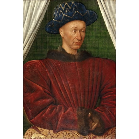 24x36 gallery poster, King Charles VII of France by Jean Fouquet