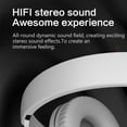 thumbnail image 5 of Bluetooth Headphones, 120H Playtime Headphones Wireless Bluetooth with 3 EQ Modes, Low Latency, Hands-Free Calls, Over Ear Headphones for Travel Home Office Cellphone PC - White, 5 of 7