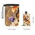 thumbnail image 5 of PhooArto Travel Cosmetic Bags Barrel Makeup Bag, Multifunctional Toiletry Bucket Bags Round Organizer Storage Pocket, Flowers with Butterflies Painting, 5 of 6