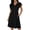 s31-black dresses for women, variant on Womens V Neck Short Sleeve Dress Casual Button Down Sundress Flowy Ruffle Sleeve A Line Midi Dresses with Pockets Black,L