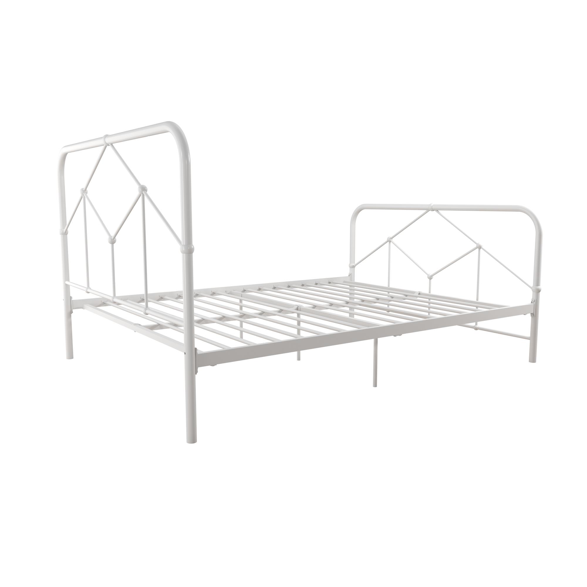 Novogratz Francis Farmhouse Metal Bed, Queen Bed Frame, White - Walmart.com