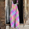 thumbnail image 4 of SELONE Wide Leg Jumpsuits for Women With Pockets Plus Size Adjustable Baggy Wide Leg Backless Trendy Sleeveless Summer Printed Long Sleeve Ladies Loose Long Rompers Jumpsuit Hot Pink S, 4 of 8