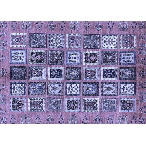 Ahgly Company Indoor Rectangle Abstract Blue Modern Area Rugs, 2' x 3'
