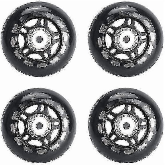 4 Pack Inline Skate Wheels Indoor/Outdoor Replacement Wheel with Bearings 70mm,Black
