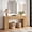 Natural wood, variant on GUNAITO Farmhouse Console Table, 61" Fluted Long Sofa Table Behind Couch with Storage for Entryway, Black