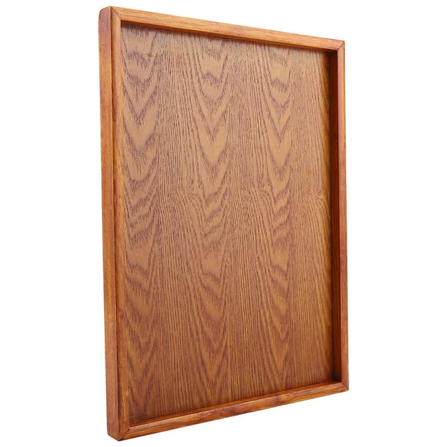 Wooden Tray Rectangle Wooden Tea Tray Serving Table Plate Snacks Food Storage Dish for Hotel Home(36 * 27cm)