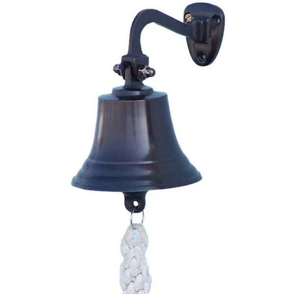 Hampton Nautical 3xglass-101 Bronze Hanging Ship's 6" Bell-Nautical Decoration, 6 inch