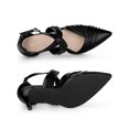 thumbnail image 4 of BLISSFUL STEP Women's Slouches Cross Strap Pointed Toe Stiletto Heels Pumps, 4 of 7