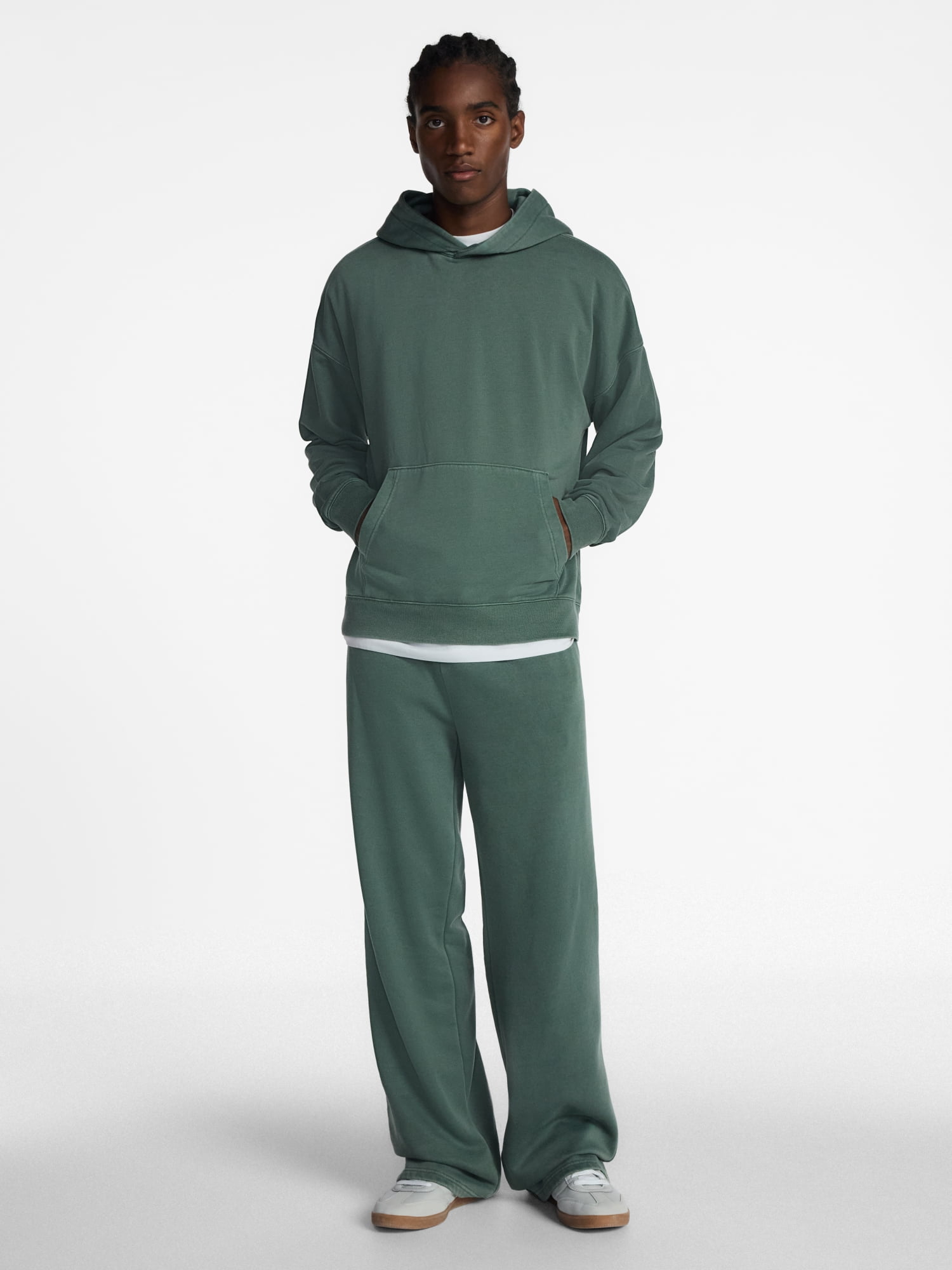 No Boundaries Boxy Fit Oversized Fleece Hoodie with Long Sleeves, Men's XS-4XLT