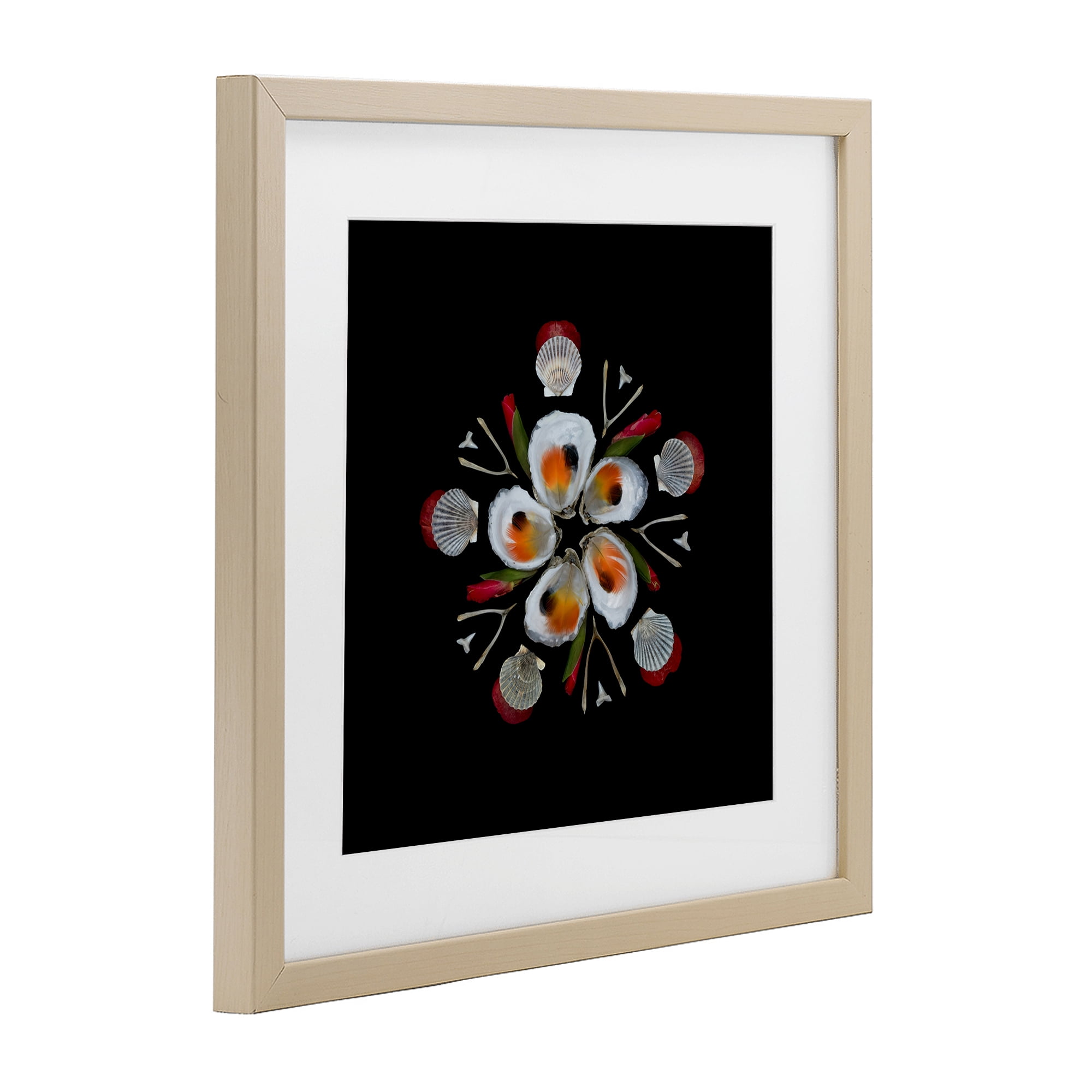 Stupell Industries Nautical Oysters Mandala Birch Framed Print Under Glass, design by Beth Adoette