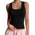 thumbnail image 2 of Summer Womens Tank Tops Square Neck Fitted Sleeveless Shirts for Women Ribbed Basic Top, 2 of 8