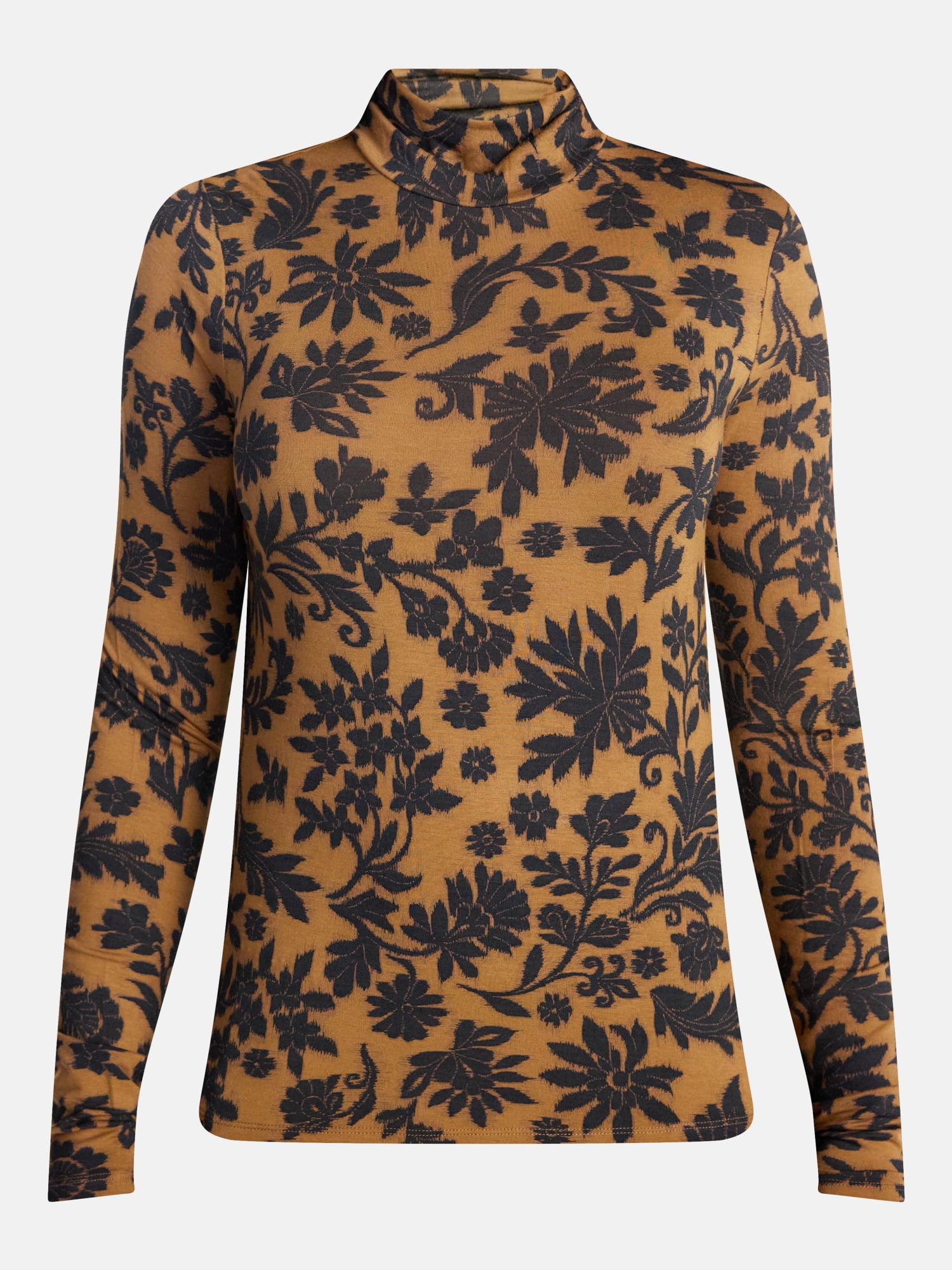 Scenario Women's Turtleneck Top with Long Sleeves, Sizes XS-XXXL