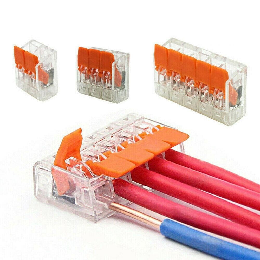 LigoWave 90Pcs/Set For Wago 221 Electrical Connectors Wire Block Clamp, Reusable Terminal Cable ,Orange