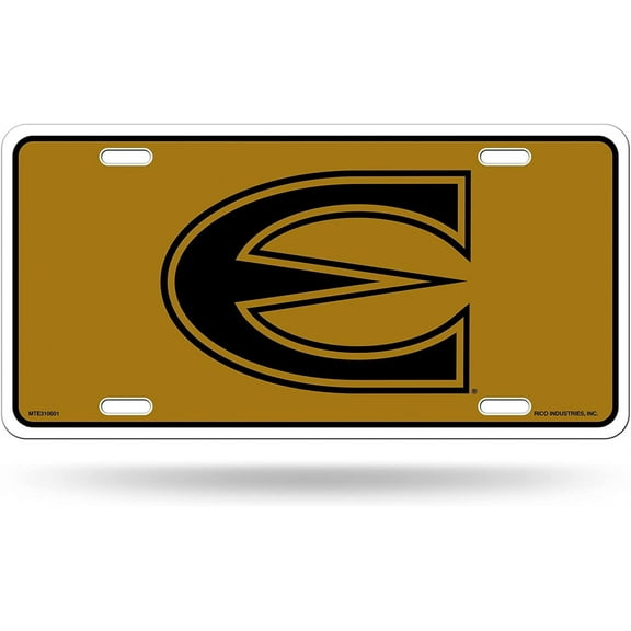 Emporia State University Hornets Metal Auto Tag License Plate, Gold Design, 6x12 Inch