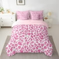 thumbnail image 2 of Feelyou Pink Cheetah Print Bedding Comforter Set 7 Pieces, Glitter Sequin Diamond Full Bedding Set, Teens Adult Kid Reversible Fitted Sheet Flat Sheet, Lightweight Room Decor, 2 of 7
