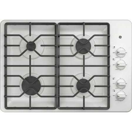 GE JGP3030DLWW 30-Inch Gas Cooktop with MAX System  Power Broil  Simmer  Continuous Grates  Sealed Burners and ADA Compliant - (Open Box)