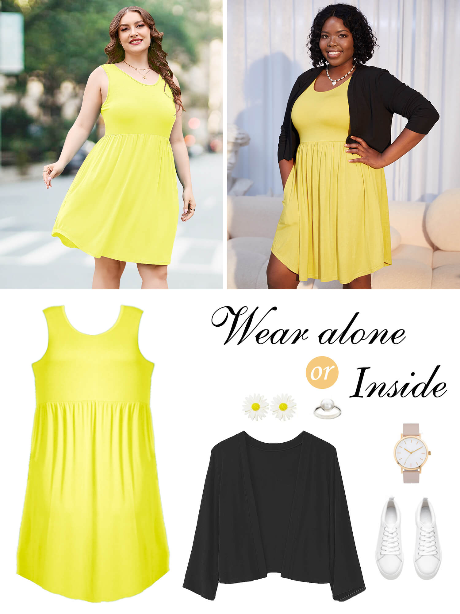 Showmall Plus Size Summer Dress with Pockets and Peplum photo 7
