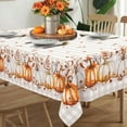 thumbnail image 3 of Fall Thanksgiving Tablecloth Waterproof Pumpkin Table Cloths for Autumn Harvest Indoor Outdoor Dining Room Decor-60 * 84" Rectangle, 3 of 7