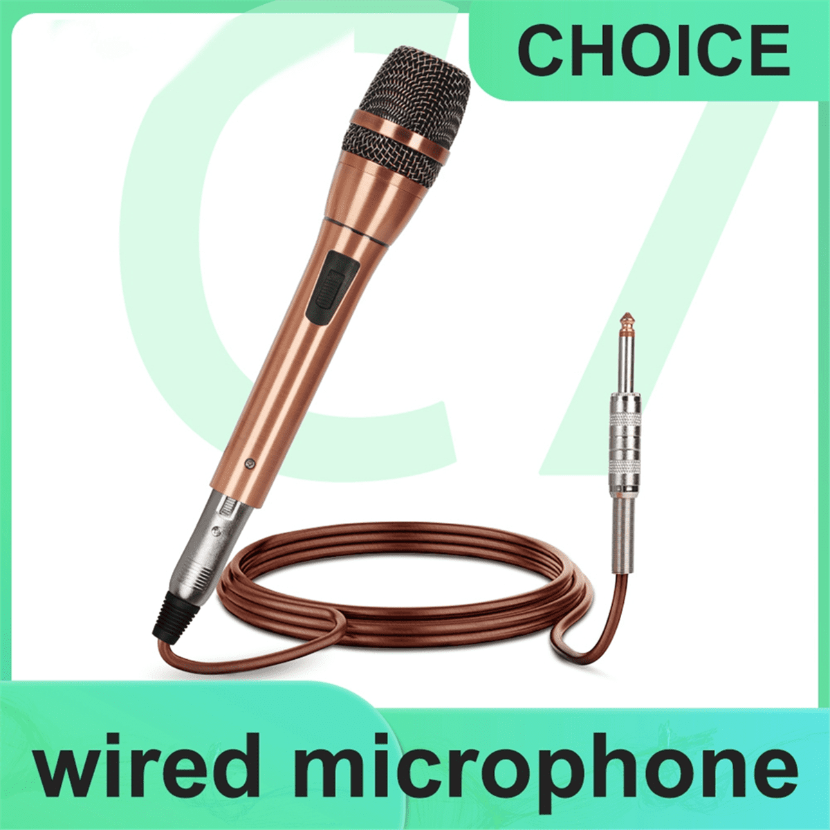 Universal Wired Handheld Dynamic Microphone Noise Isolation Mic for Outdoor Karaoke Meeting Singing