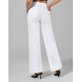 thumbnail image 2 of roswear Women's Stretchy Wide Leg Jeans Cuffed Denim Pants, 30" Inseam, Size 4-16, 2 of 6