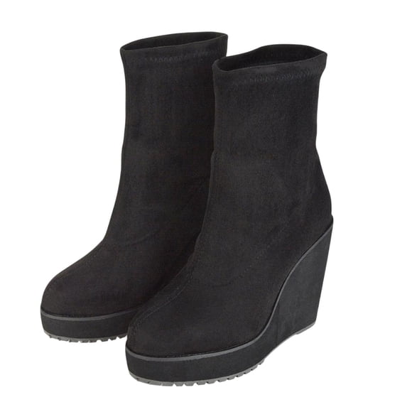 XY London Womens Camille Platform Wedge Sock Ankle Boots